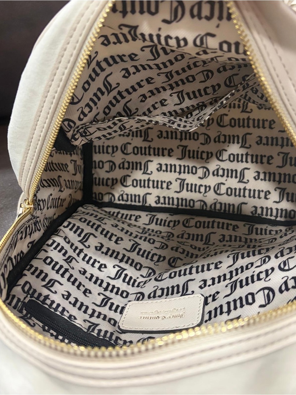 Juicy Couture Cream Mini Backpack with Rhinestone 'Juicy' Script - Picture 4 of 6